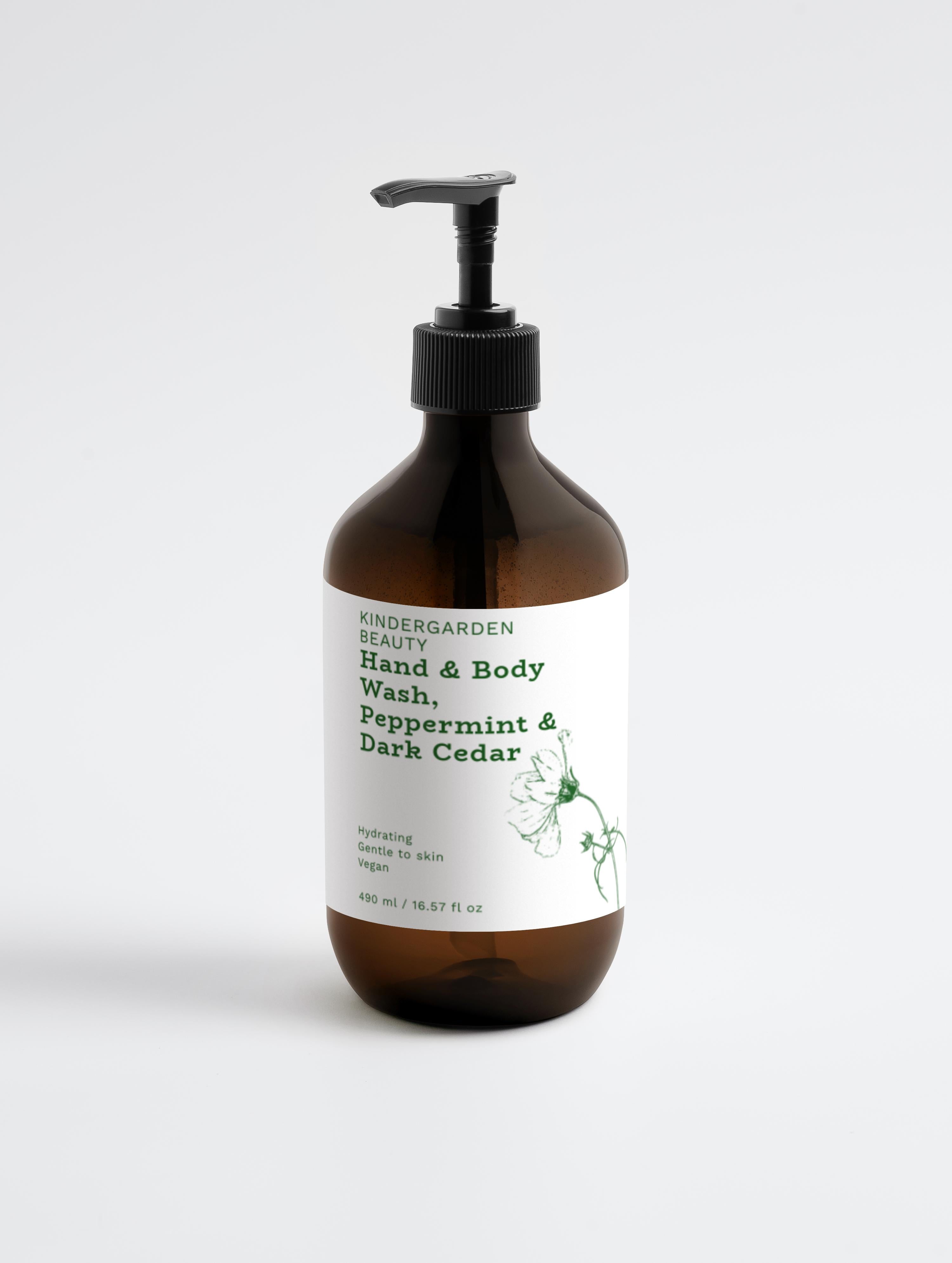 Hand & Body Wash, Peppermint & Dark Cedar